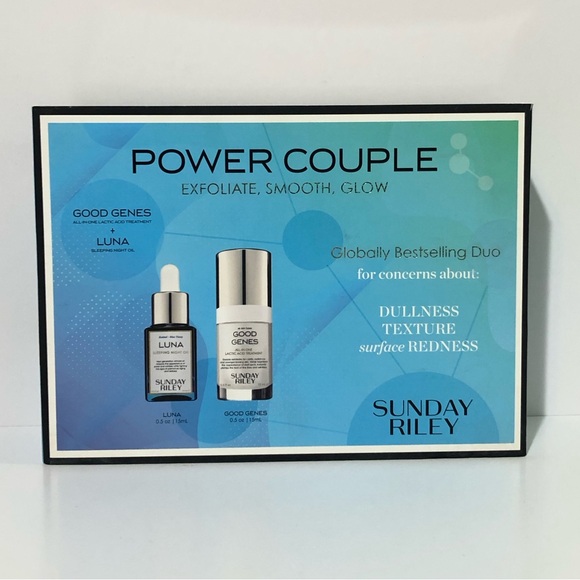 Sunday Riley Power Couple 2 pc set with Luna Sleeping oil & Good Genes 0.5 oz